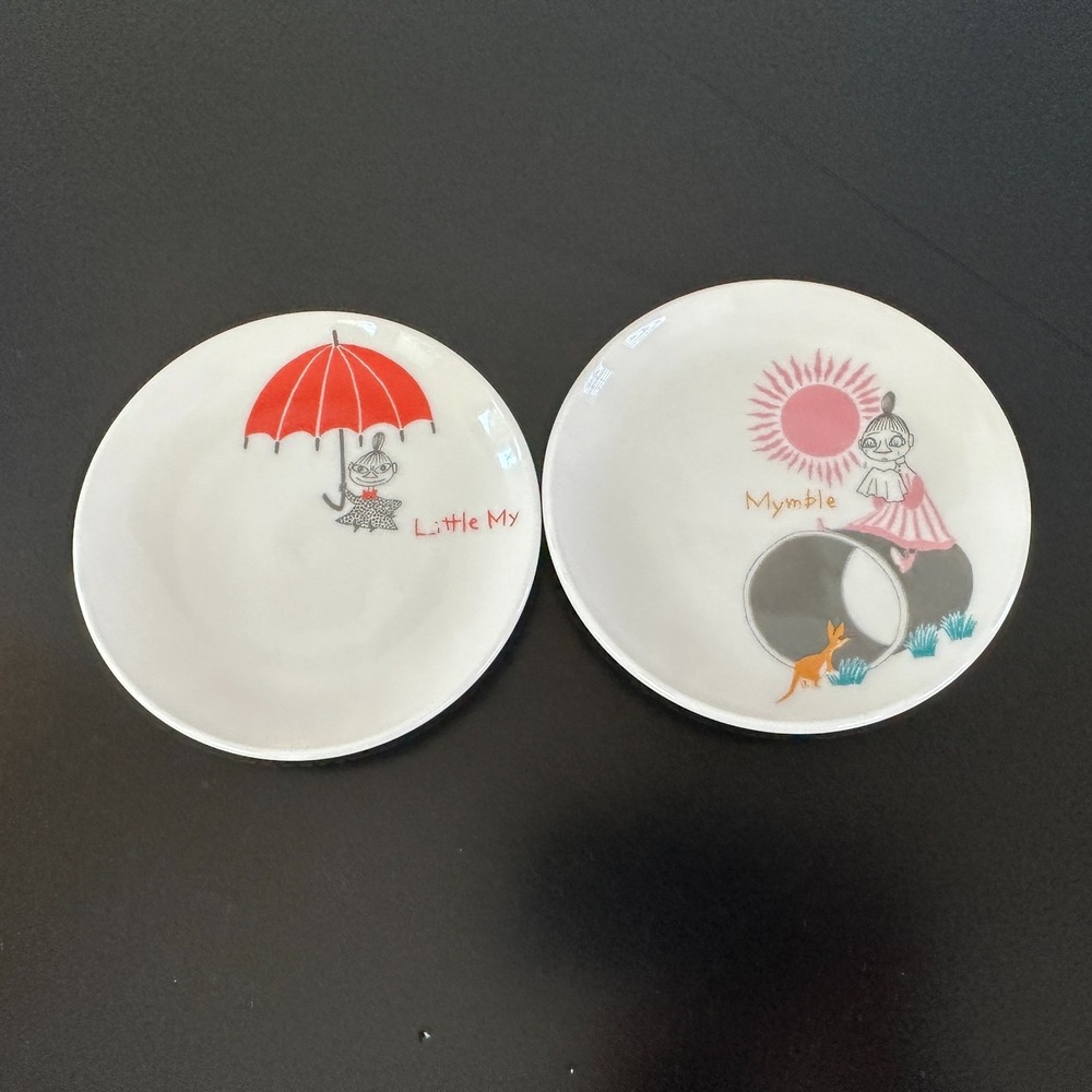 2 Small Plates 5.25 Inch Story of Moomin Valley Yamaka Little My and Mymble